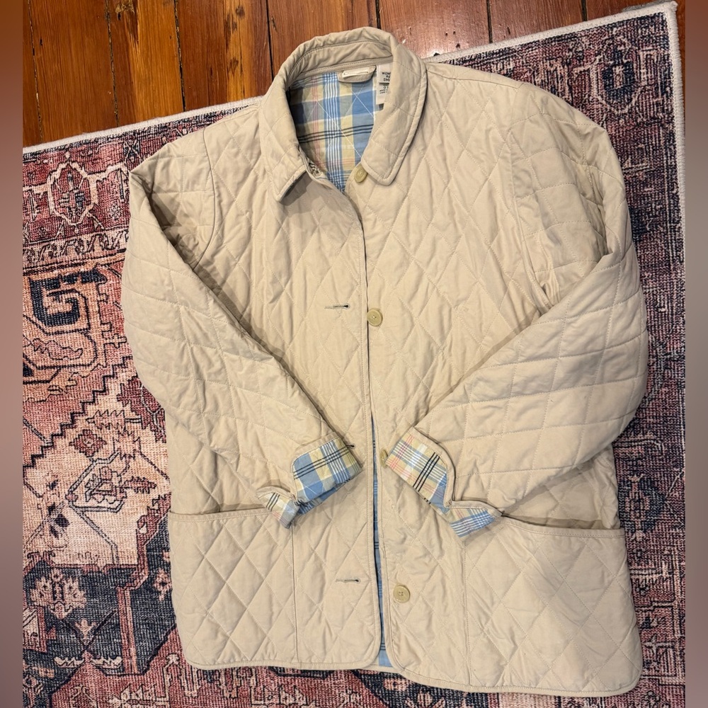 L.L. Bean Beige Quilted Jacket